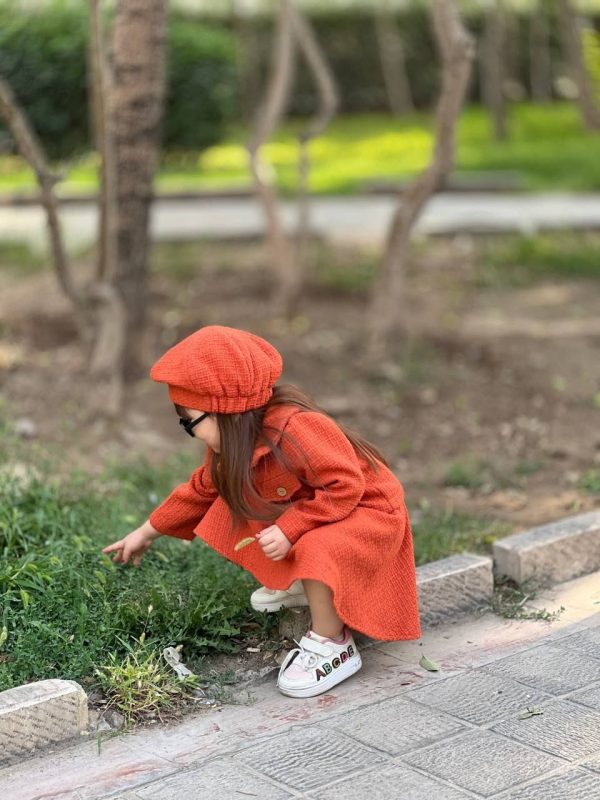 کت دامن شنل نارنجی - Image 4