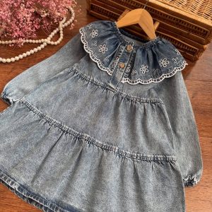 پیراهن جین خامه دوزی